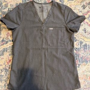 Figs XS Graphite One-Pocket Scrub Top